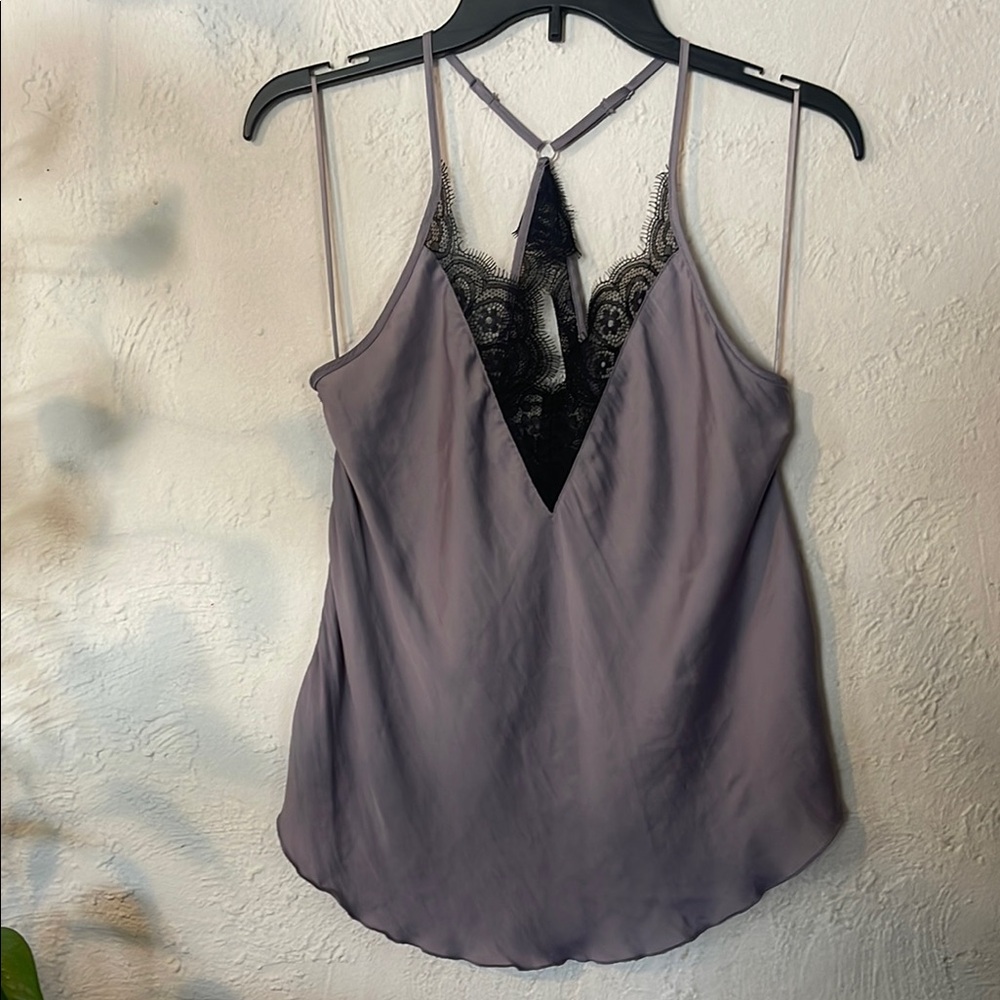 Free People Elegant Lace Trim Cami Top